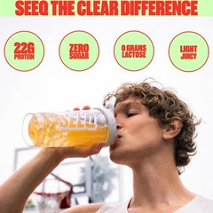 SEEQ Clear Protein Powder Watermelon Wave 22 Servings 22g Clear Whey Prote…