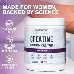 Jacked Factory Creatine for Women – 30 Servings (For Women), No Color