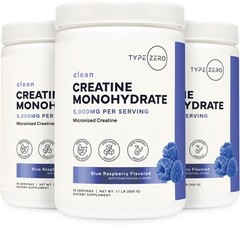 Creatine Monohydrate Powder 500 Grams, Blue Raspberry Flavor – Gluten-Free