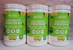 3 Tubs Vitamin Hydrate Electrolytes, Lemon Lime 🍋 30 Serv, Vegan, 03/2027✨️