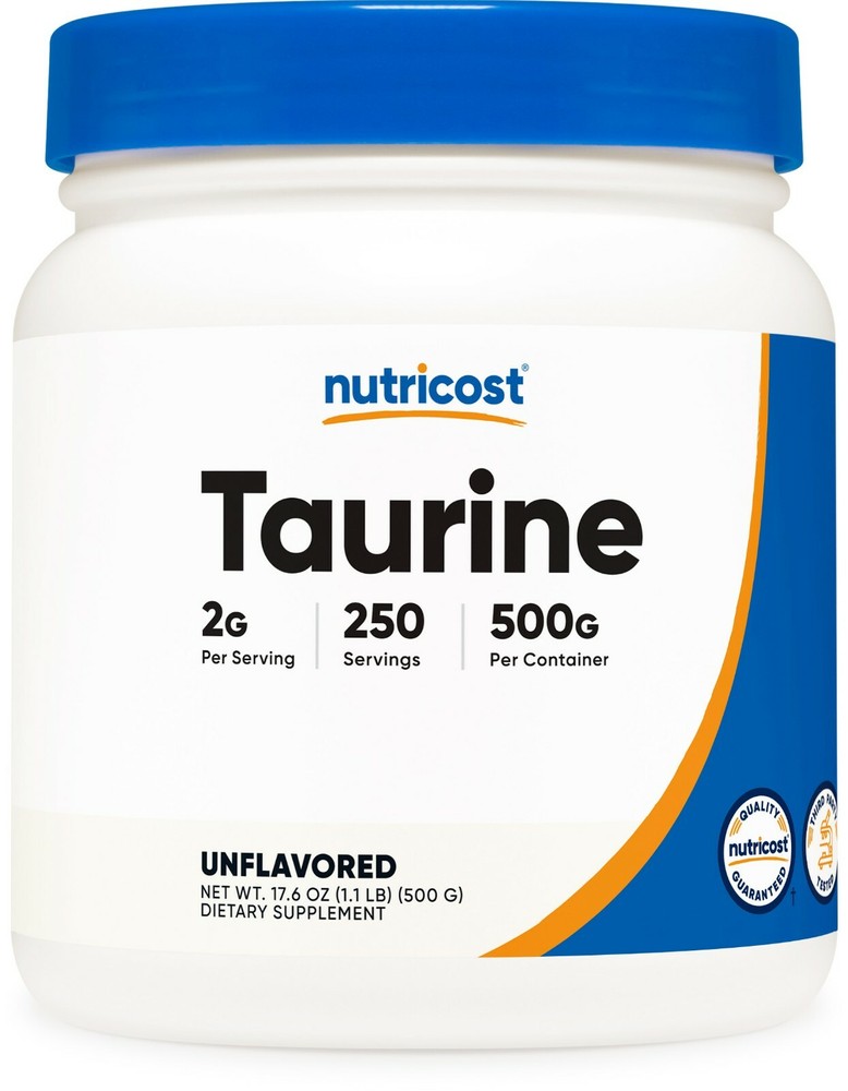 Nutricost Taurine Powder 500 Grams – 250 Servings, 2000mg Per Serving