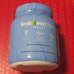 Sealed Grab1 Whey Protein Powder Vanilla Flavor Kosher Certified 15.2oz No Sugar