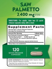 Nature’s Truth Saw Palmetto Extract | 2400mg | 120 Capsules | Non-GMO &…
