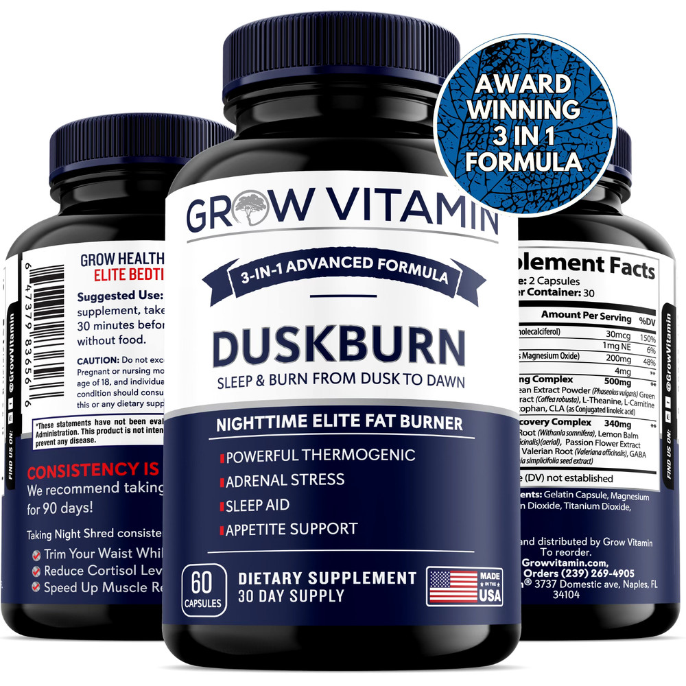 DuskBurn Night Time Fat Burner – Sleep & Burn from Dusk to Dawn – 60 Capsules