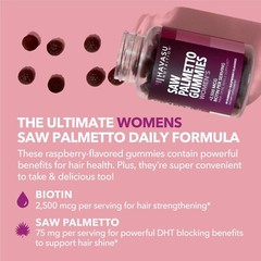 Saw Palmetto for Women + 2500 mcg Biotin Gummies DHT Blocker & Biotin Gummies 60
