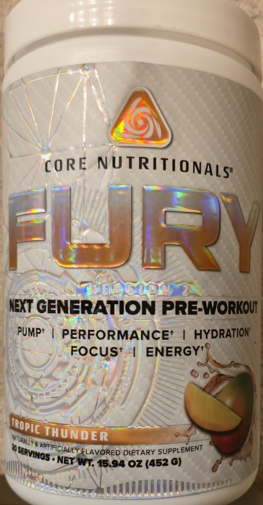 Core Nutritionals FURY V2 NEXT GEN PRE 1lb (20-40 Serv) Tropical BEST BY 11/ 26