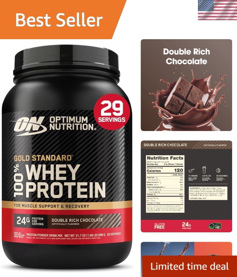 Gluten Free & Keto-Friendly Whey Protein Powder – 2 lb Double Rich Chocolate