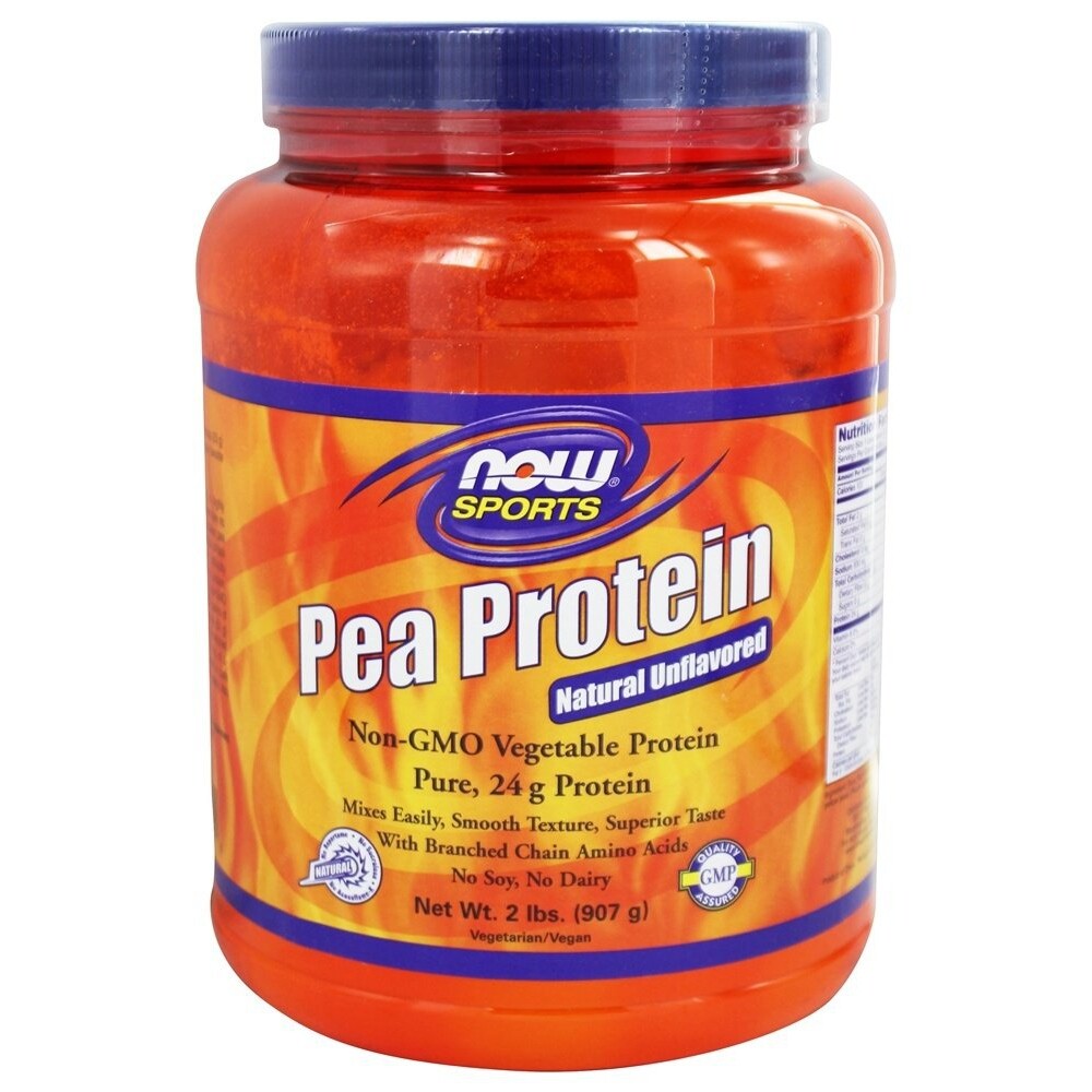 NOW Foods Pea Protein 100% Pure Non-GMO Vegetable Protein Unflavored, 2 lbs.