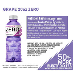 Electrolyte Enhanced Zero Sugar Grape Sports Drink, 20 Ounce