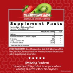 L-CARNITINE LS3 1500 Fat Loss-Metabolism Activator-Strawberry Kiwi- 32 Servings