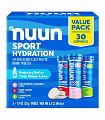nuun Sport Hydration Electrolyte Tablets 30 Servings 3 Tubes Exp 08/2027
