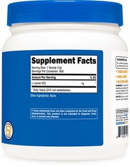 Nutricost L-Lysine Powder 500 Grams – Pure L-Lysine, Non-GMO, Gluten Free