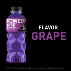 POWERADE Grape Electrolyte Drink 20 oz Bottles 8 Pack