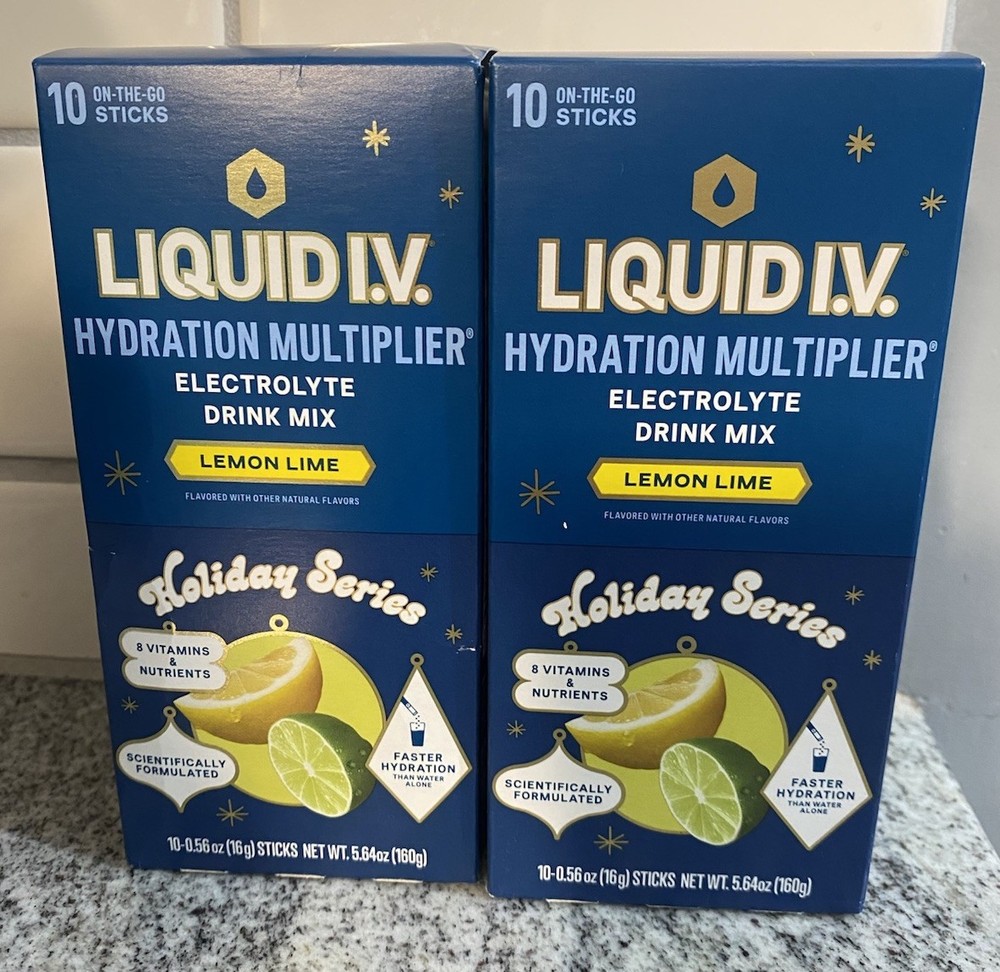 Liquid IV Lemon Lime Hydration Multiplier Powdered Mix 20 packets EXP 08/2027