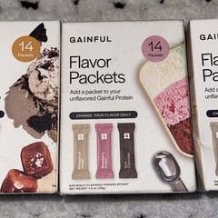 Lot Of 3 Gainful Flavor Packets, 14 Per Box – See Pic For Flavors – Exp 08/2026