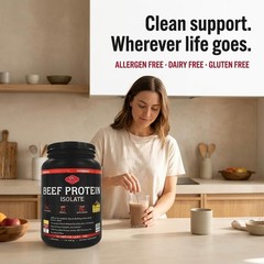 Beef Protein Isolate Powder, 24g Protein, BST Free, 2 Grams BCAA’s, Muscle Bu…