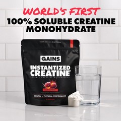 Gains in Bulk Instantized Creatine Monohydrate for Men & Women, Soluble Pre W…