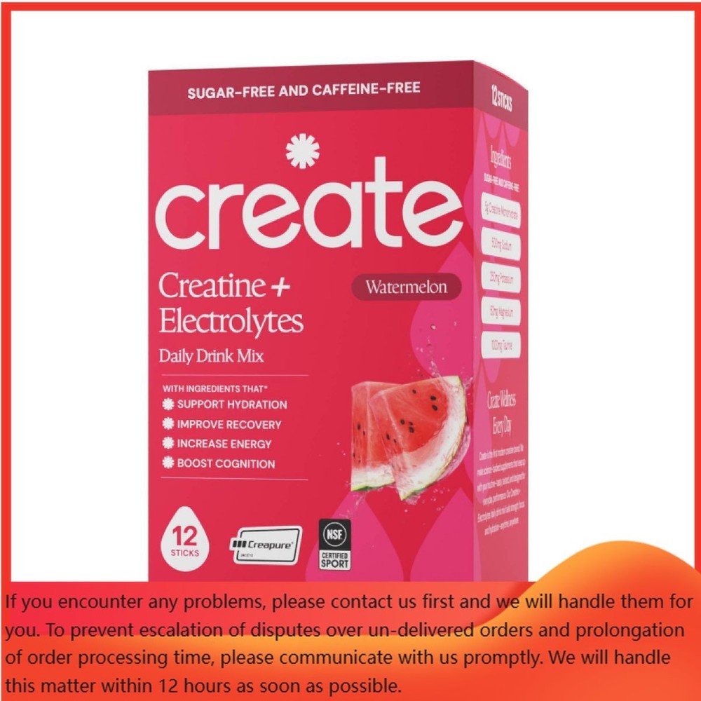 Create Wellness Creatine + Electrolytes Mix Monohydrate Stick Packs NSF 12ct