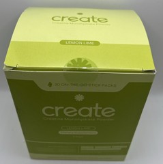 Create Creatine Monohydrate Powder Lemon Lime Dietary Supp. 30 Packs. EXP : 8/27