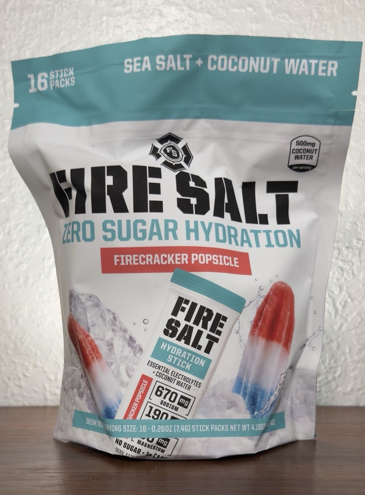 Fire Salt Zero Sugar Electrolyte Hydration Mix Firecracker Popsicle 16 Packs