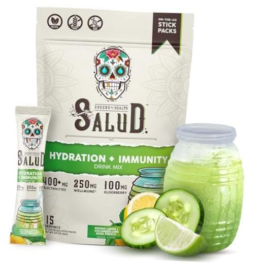 Salud 2-in-1 Hydration Packets + Immunity Electrolytes Powder – Cucumber Lime