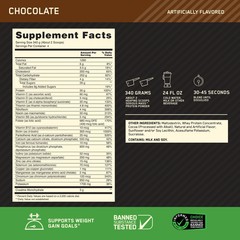 Optimum Nutrition Serious Mass, Chocolate, Weight Gainer Protein Powder, 3 lb