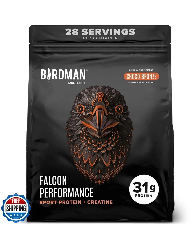 Birdman Falcon Performance Vegan Protein Powder, 31g Protein, 5g Creatine, 5g