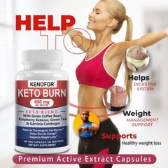 KETO with Green Tea Mixed Capsules-650MG-Natural Thermogenic Fat Burner
