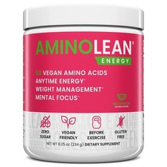 RSP Nutrition AminoLean Pre Workout Powder, Amino 30 Servings, Light Red