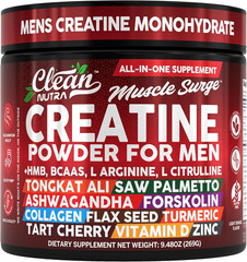 Clean Nutra Creatine HMB Preworkout Powder with BCAA Citrulline Arginine 1 Pack