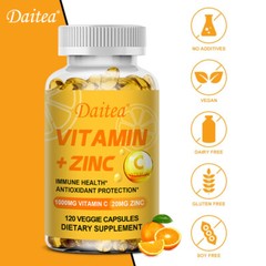 Vitamin C + Zinc – Immune Health, Antioxidant, Immunity 1000mg – Made in The USA