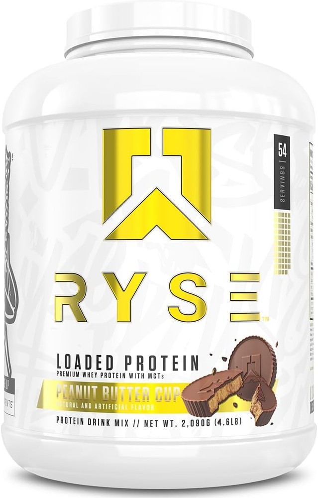 RYSE Loaded Protein Powder – Peanut Butter Cup – 54 Servings 4.6 Lb Pack of 2