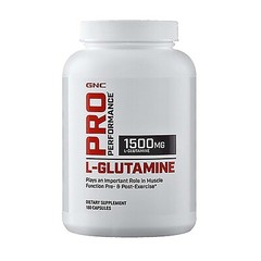 GNC Pro Performance L-Glutamine 1500mg 180 Capsules, Exp: 06/2027