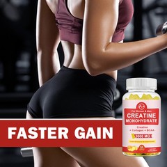 3xCreatine Monohydrate Gummies – 60Gummies -3000mg – Muscle Strength and Energy