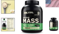 Vanilla Serious Mass Protein Powder – 6lb Weight Gainer with Creatine & Vitamins