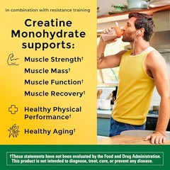 Creatine Monohydrate Powder 5g Unflavored Muscle Support 90 Day