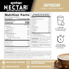 Syntrax Nectar Lattes 2lb Whey Protein Isolate – Cappuccino Coffee Flavor