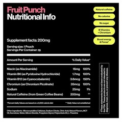 Wip Fruit Punch & Mint Energy Pouches 4pk 100mg & 200mg Caffeine