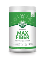 Hemp Yeah Organic Max Fiber Protein Powder, Unsweetened, 16Oz, with 13G of Fiber
