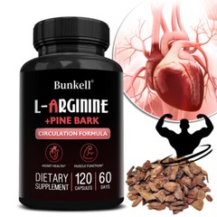 L-Arginine 1800mg Nitric Oxide, French Pine Bark, Supports Muscle Heart Health