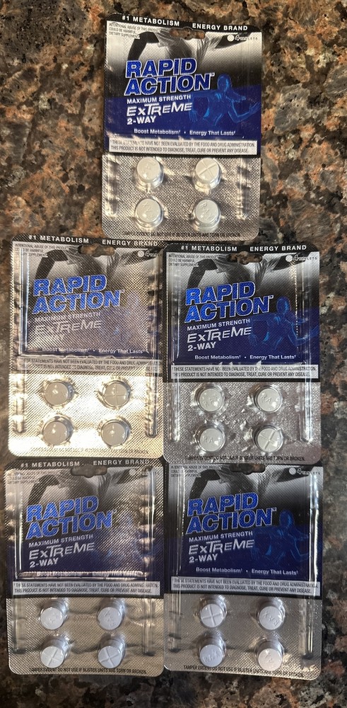 Rapid Action Extreme 2 Way Lasting Energy Boost Metabolism 5 packs 20 pills USA