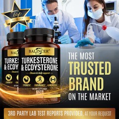 Turkesterone 1200mg Ultra High Strength Supports Energy, Performance, 120 Caps