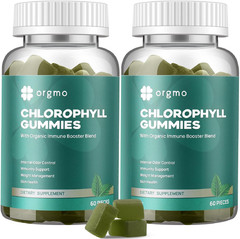 Chlorophyll Gummies for Body Odor Sugar Free 120 Count, Internal Deodorant Suppl