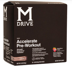 M Drive Accelerate Pre Workout Mix Berry, 30 Packs Strength Endurance Hydration