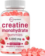 120 Count Strawberry Raspberry Creatine Gummies – Pre Workout & Recovery Boost
