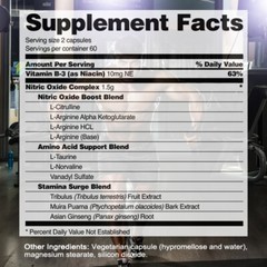 Nitric Oxide Booster Blend-Muscle Support for Endurance/Energy/Muscle-L-Arginine