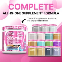 Clean Nutra Creatine for Women with BCAA Collagen & Crucial Vitamins Premium