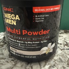 GNC Mega Men Multi Powder, Vanilla, 23 Vitamins & Minerals, 5G Protein, 16.4 oz