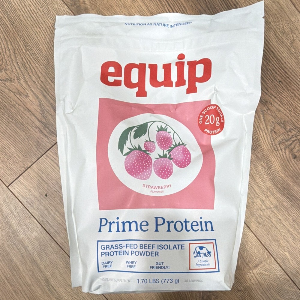 equip Prime Protein Grass-Fed Beef Isolate Strawberry 1.70 lb Dairy-Free
