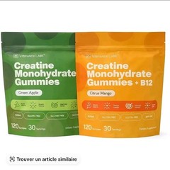 Vybrance Labs Creatine Monohydrate Gummies + B12 Citrus Mango 120 Vegan